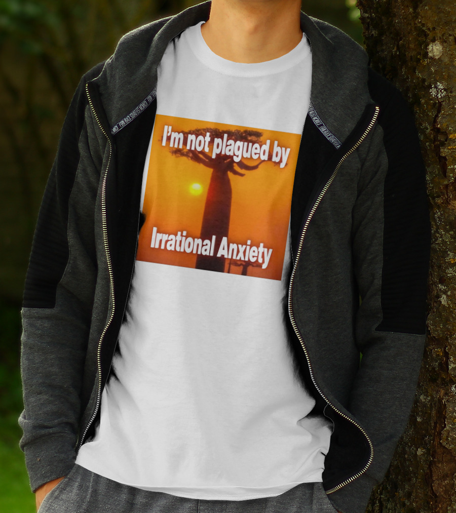Imbuggyhear Global Self Hypnosis I'm Not Plagued By Irrational Anxiety Baobab Tree Sunset T-Shirt