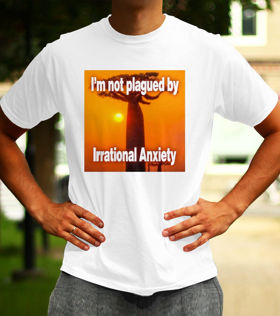 Imbuggyhear Global Self Hypnosis I'm Not Plagued By Irrational Anxiety Baobab Tree Sunset T-Shirt