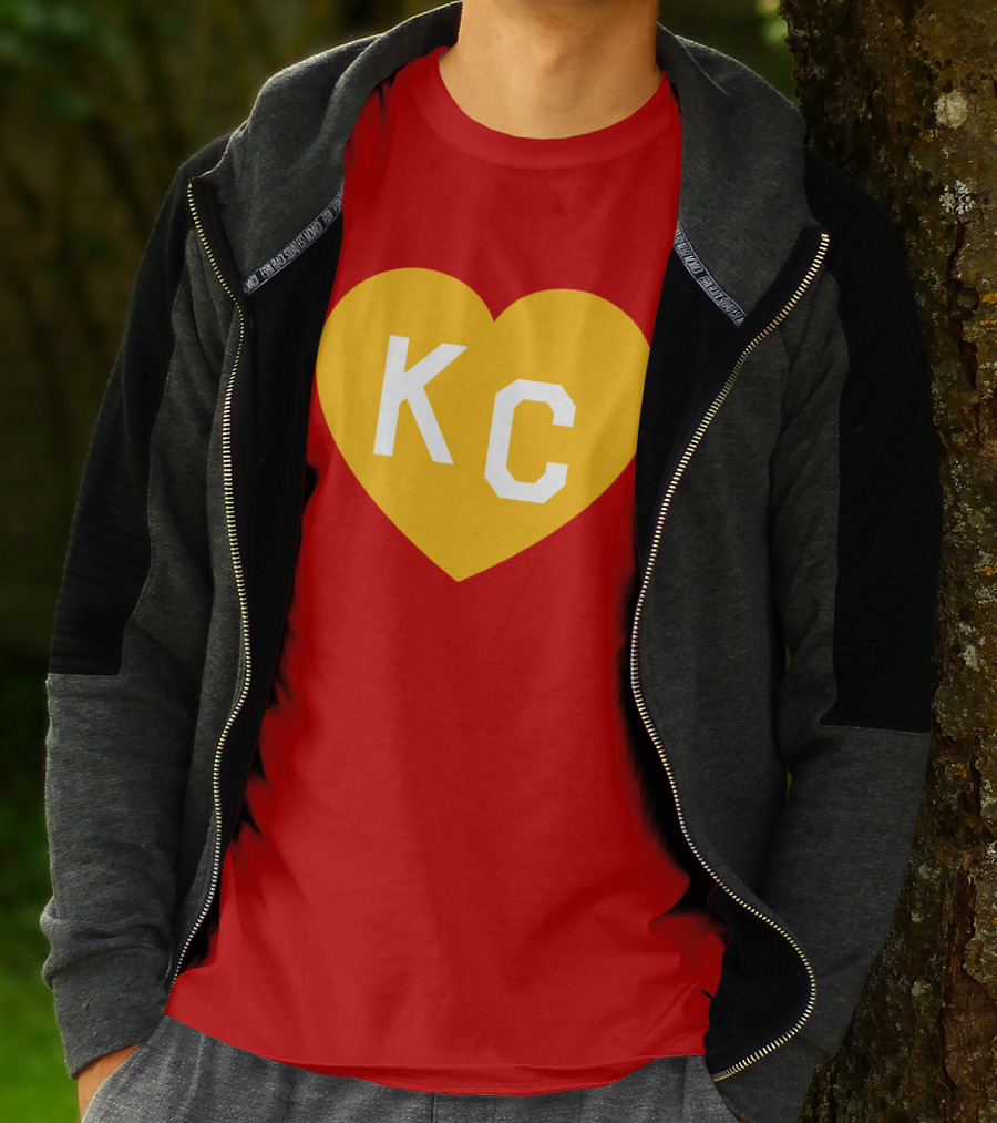 Mishacollinscloset Charlie Hustle Red And Gold KC Heart T-Shirt