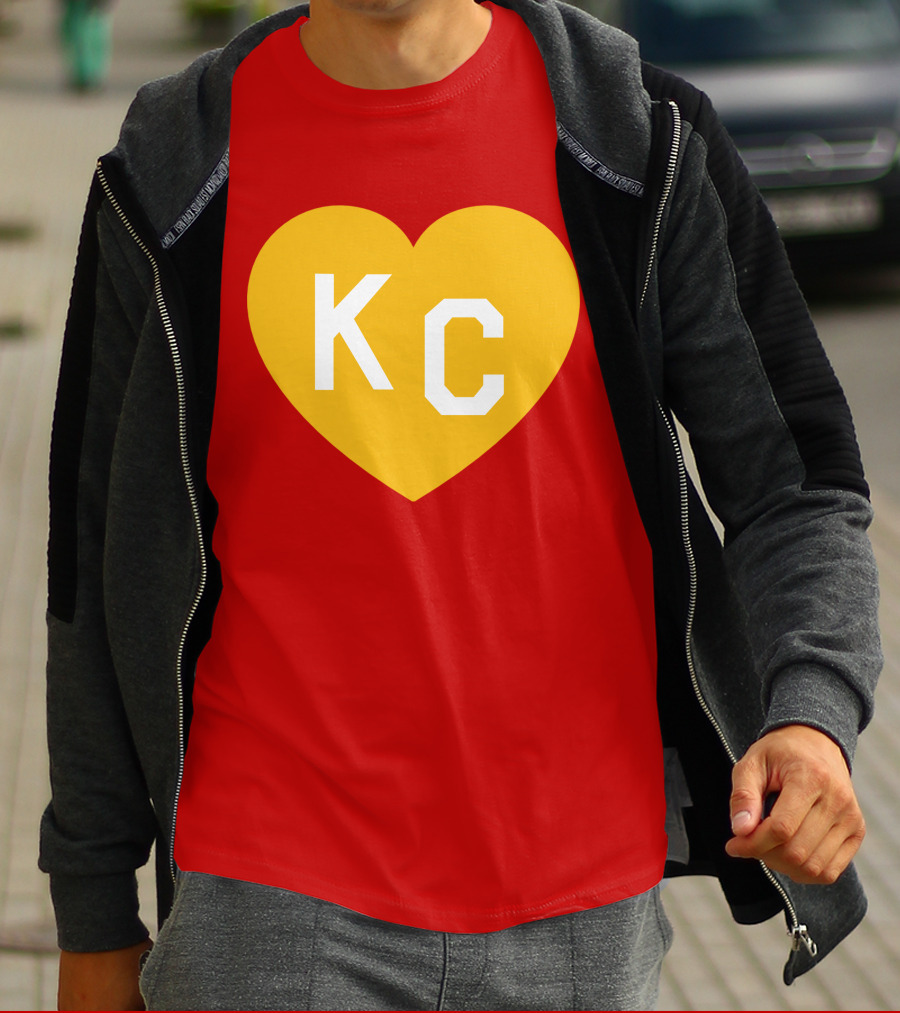 Mishacollinscloset Charlie Hustle Red And Gold KC Heart T-Shirt