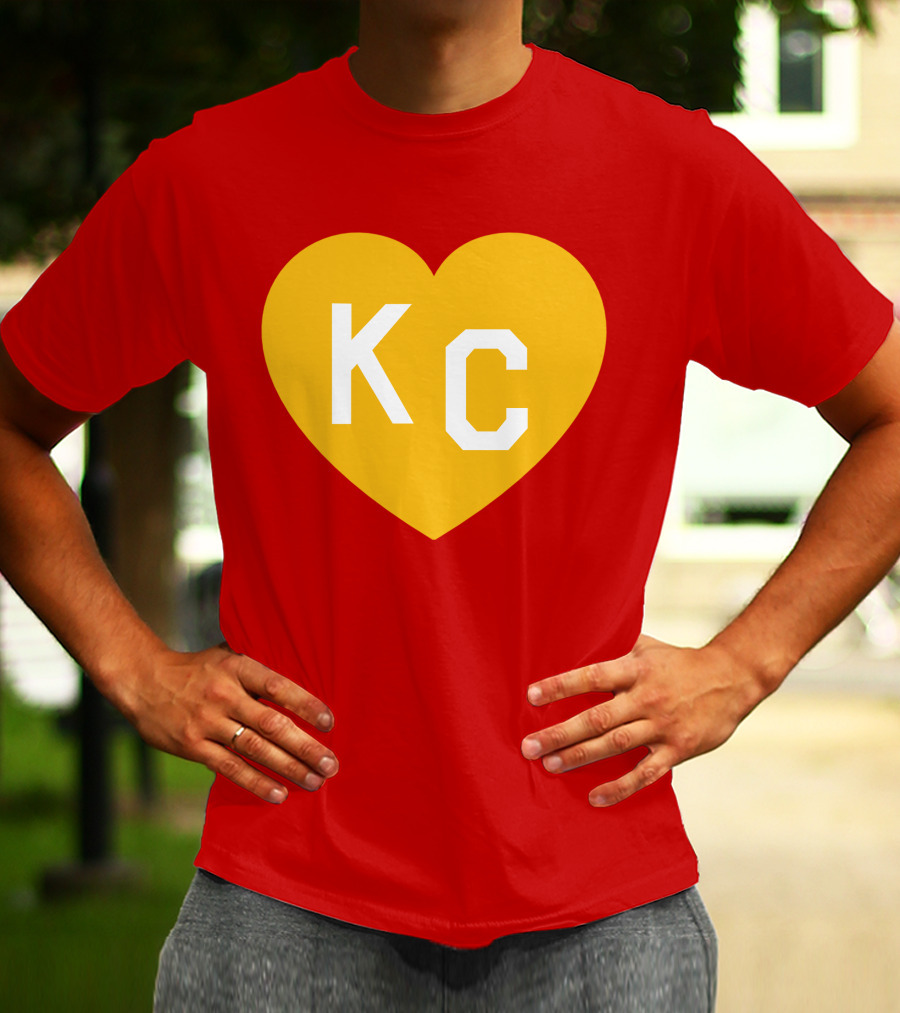 Mishacollinscloset Charlie Hustle Red And Gold KC Heart T-Shirt