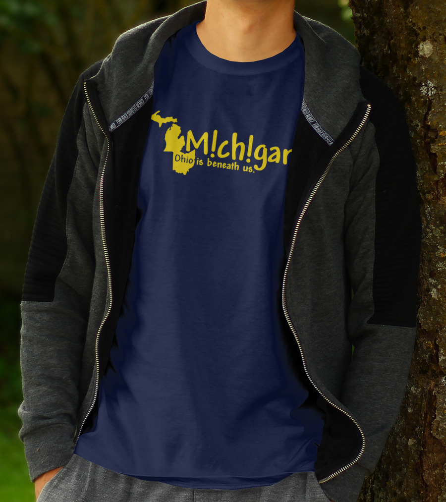 Mchgan Ohio Is Beneath Us Map Go Blue Lexi 117 T-Shirt