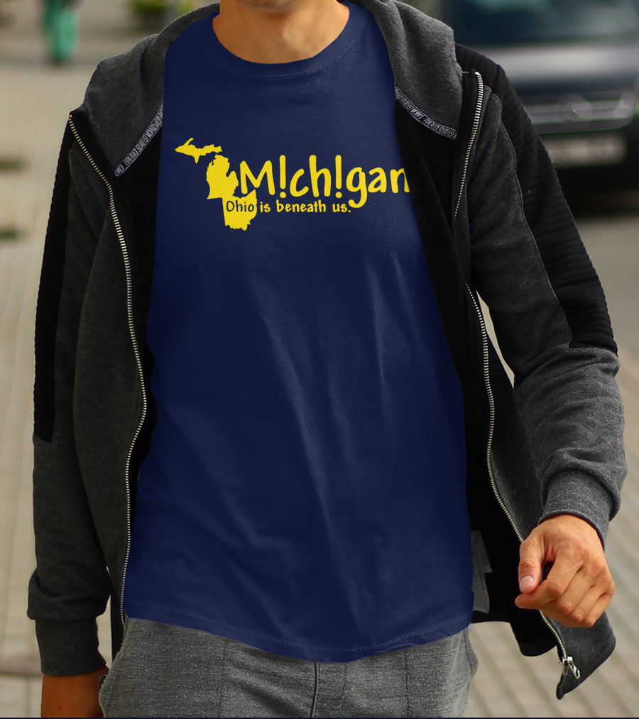 Mchgan Ohio Is Beneath Us Map Go Blue Lexi 117 T-Shirt