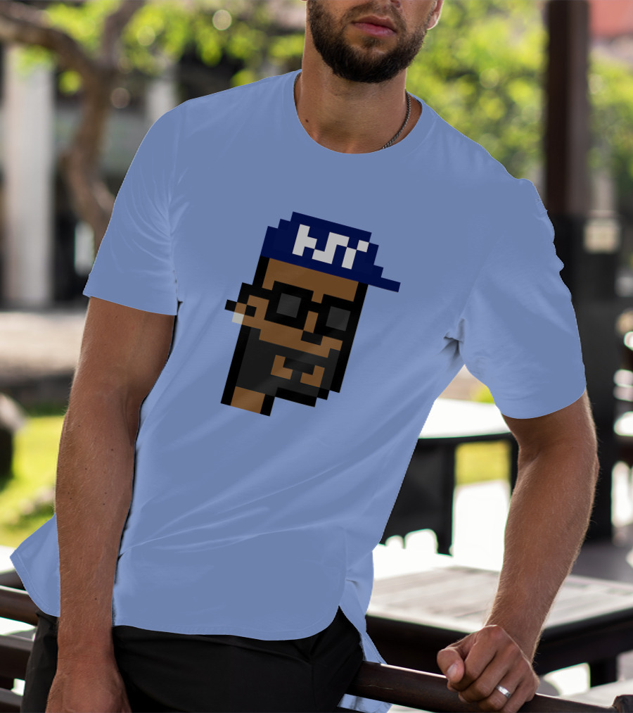 Open Sea Store Citipunk 0003 Julia NFT Pixel Art Character With Blue Cap And Glasses T-Shirt