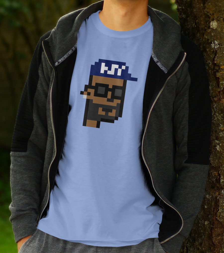 Open Sea Store Citipunk 0003 Julia NFT Pixel Art Character With Blue Cap And Glasses T-Shirt