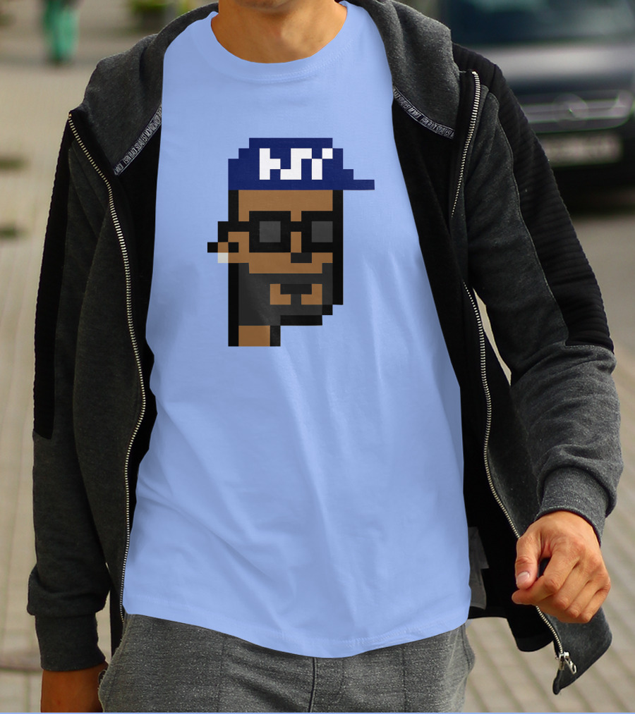 Open Sea Store Citipunk 0003 Julia NFT Pixel Art Character With Blue Cap And Glasses T-Shirt