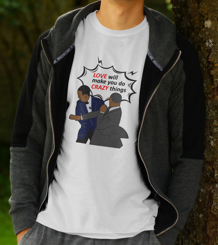Will Smith Apologizes Chris Rock Love Will Make You Do Crazy Things Comic T-Shirt