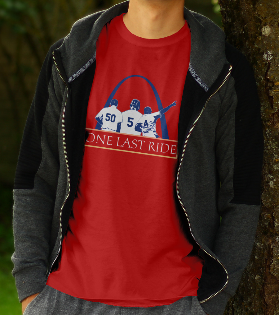 Stl Sports Central Store One Last Ride Baseball Tribute With Arch T-Shirt