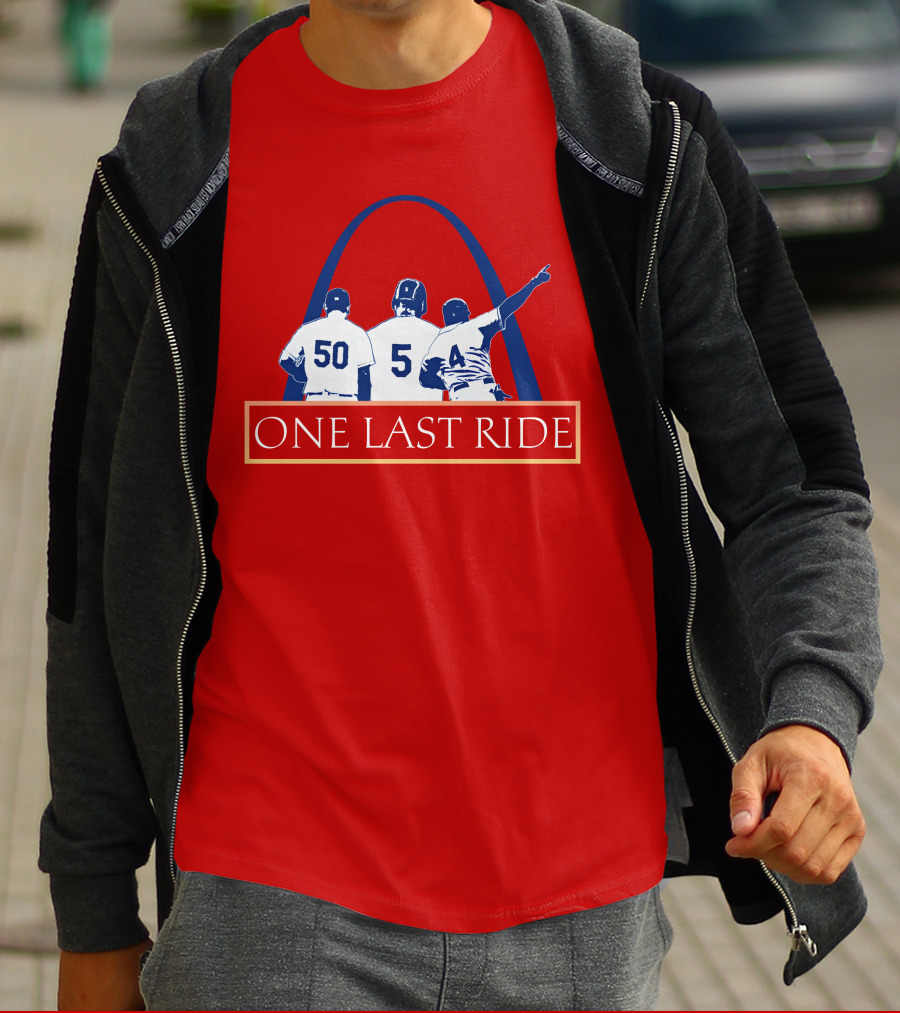 Stl Sports Central Store One Last Ride Baseball Tribute With Arch T-Shirt