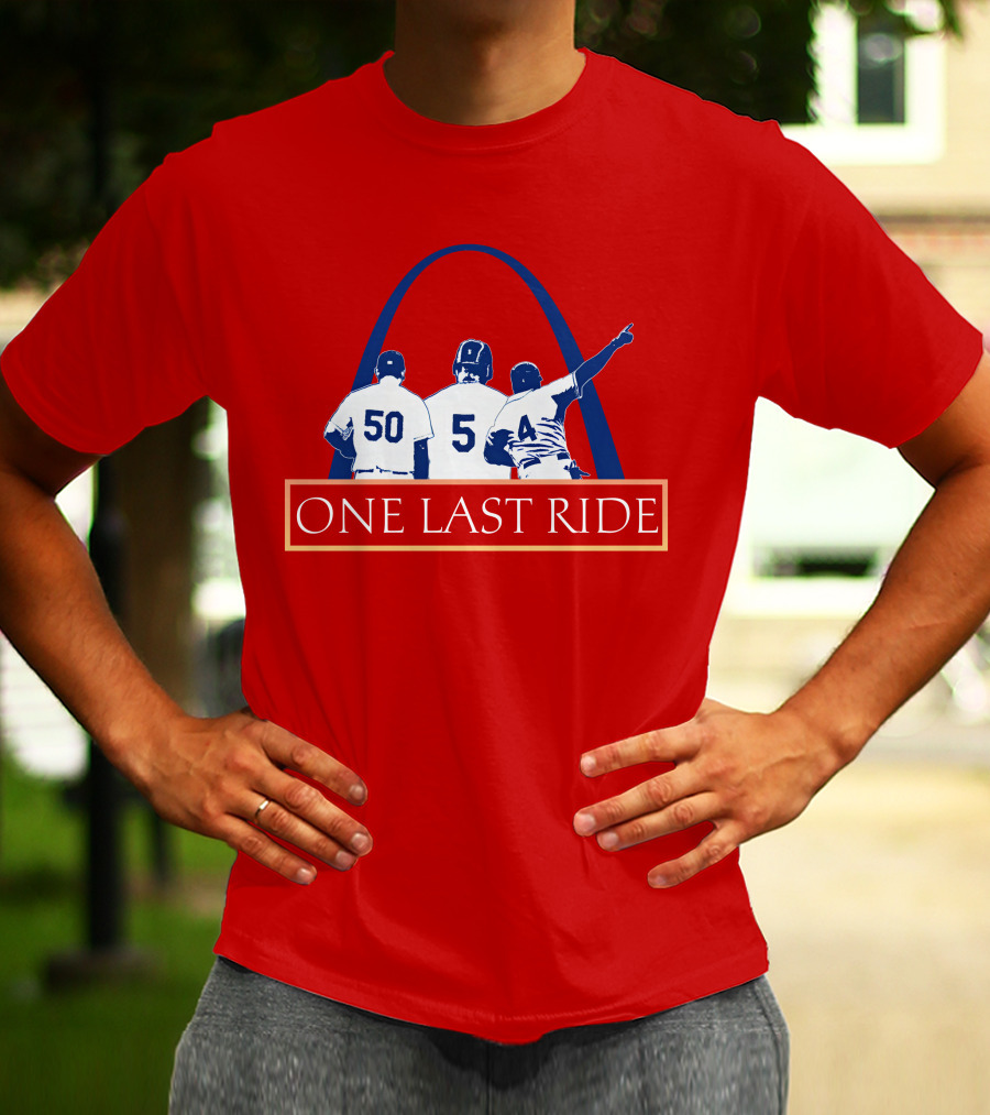 Stl Sports Central Store One Last Ride Baseball Tribute With Arch T-Shirt