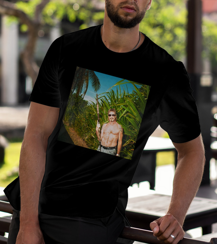We Are Change Store Great Mac Luke Rudkowski Shirtless Jungle Man With Rifle T-Shirt
