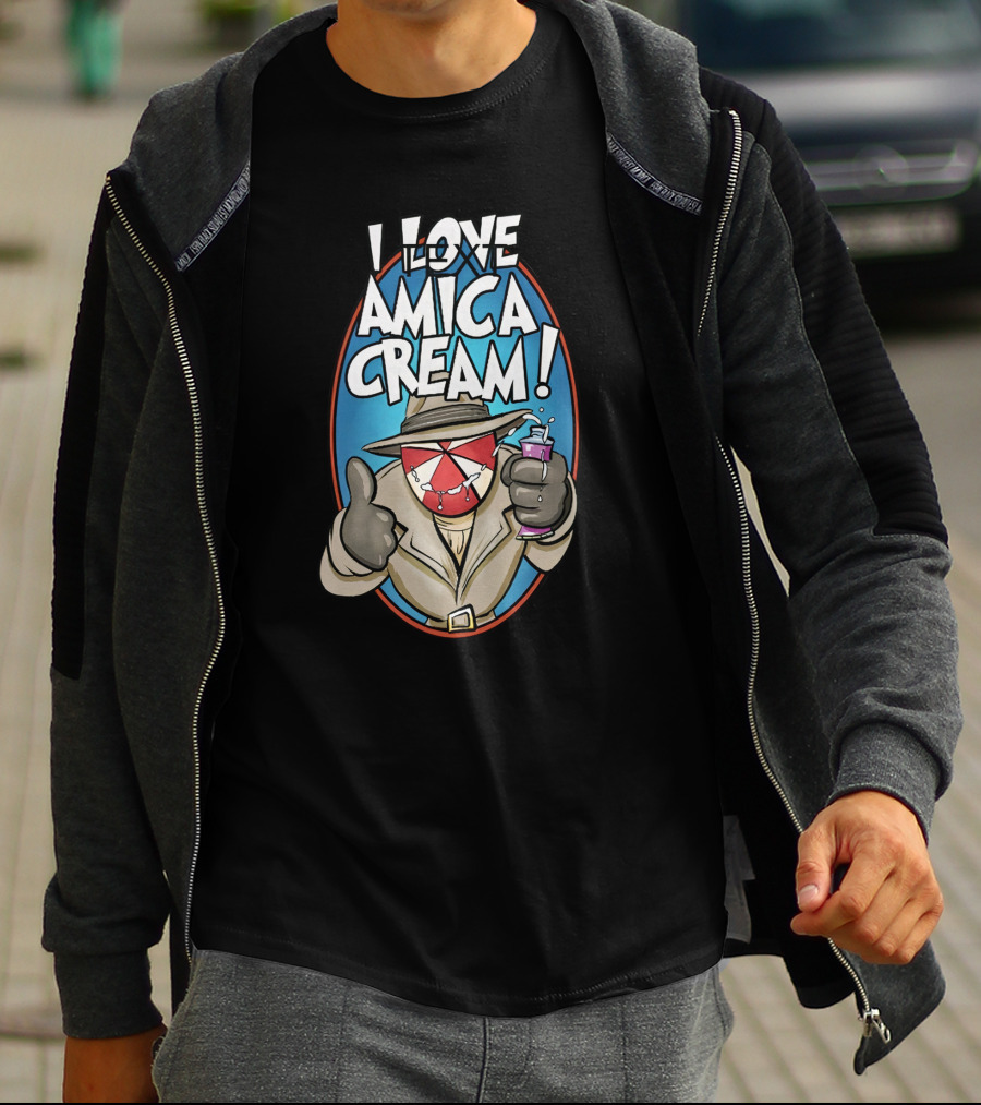 I Love Amica Cream That Umbrella Guy Thumbs Up With Drink T-Shirt