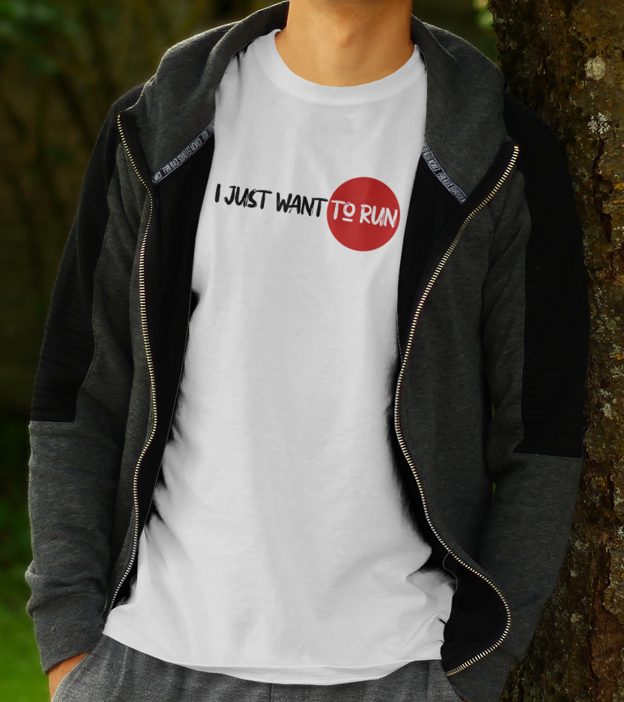 I Just Want To Run Red Circle Emphasis T-Shirt