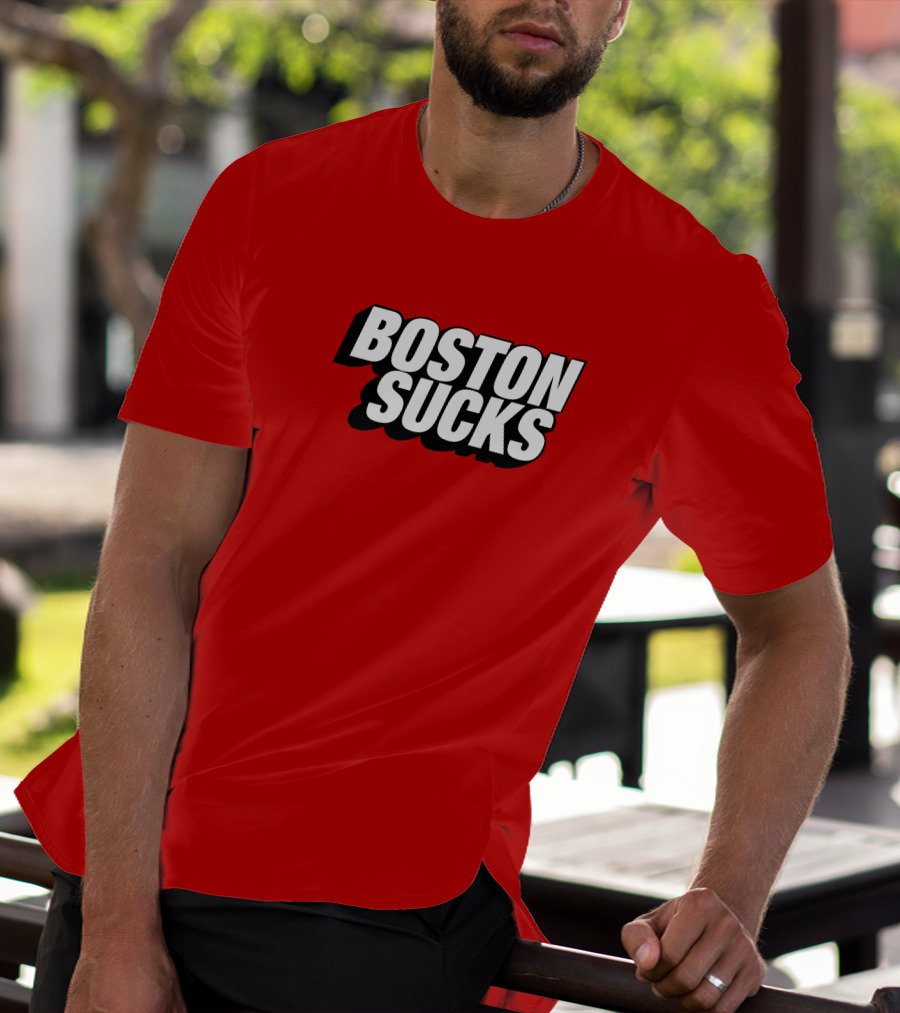 New York Post Sports Boston Sucks Red T-Shirt