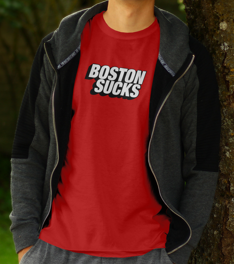 New York Post Sports Boston Sucks Red T-Shirt