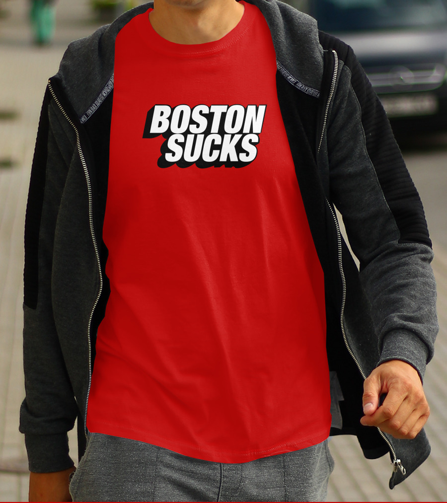 New York Post Sports Boston Sucks Red T-Shirt