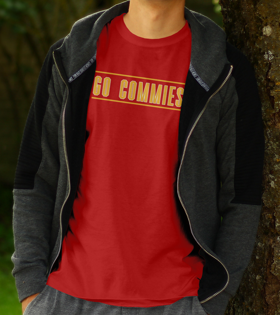 Go Commies Yellow Text On Red T-Shirt