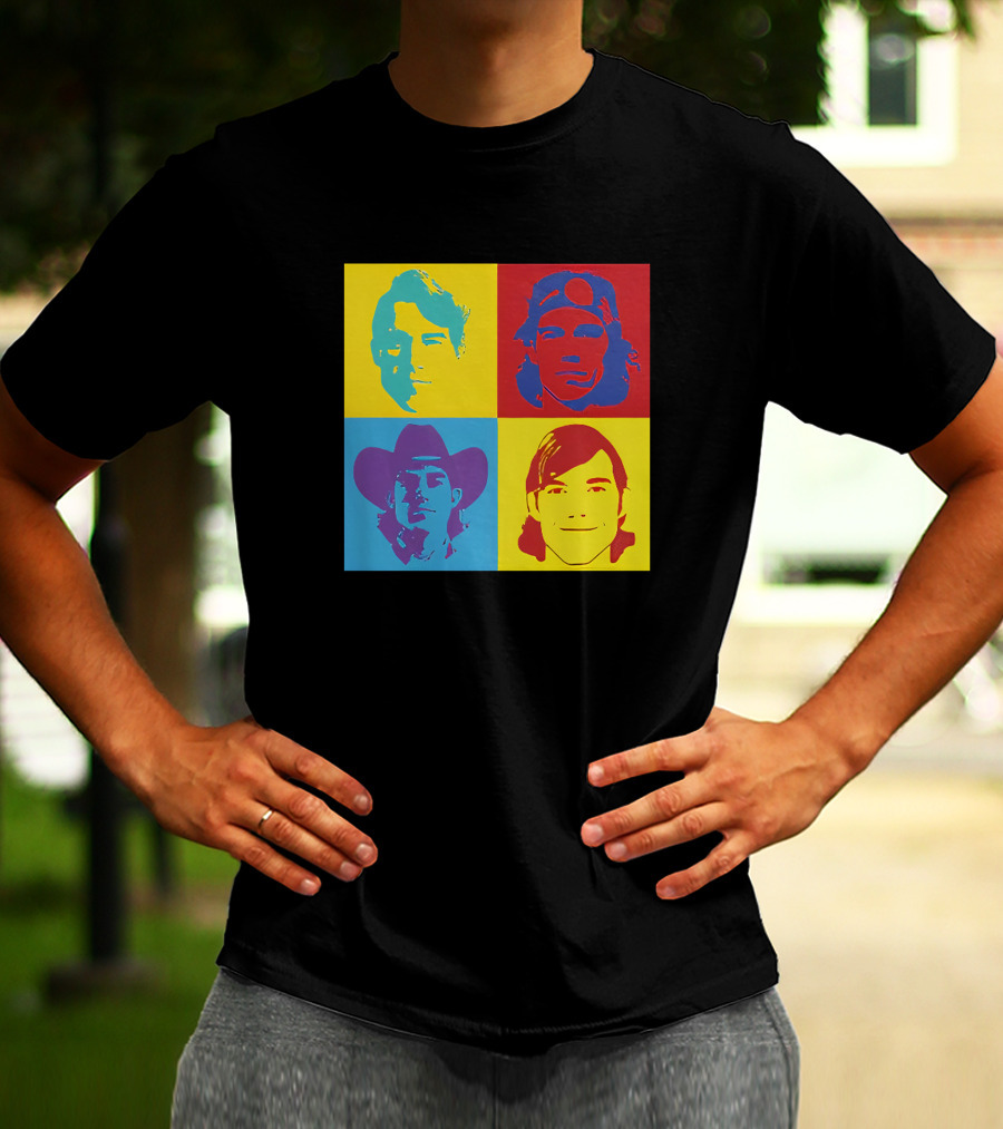 Danny Duncan Merch Pop Art Style 4 Faces Black T-Shirt