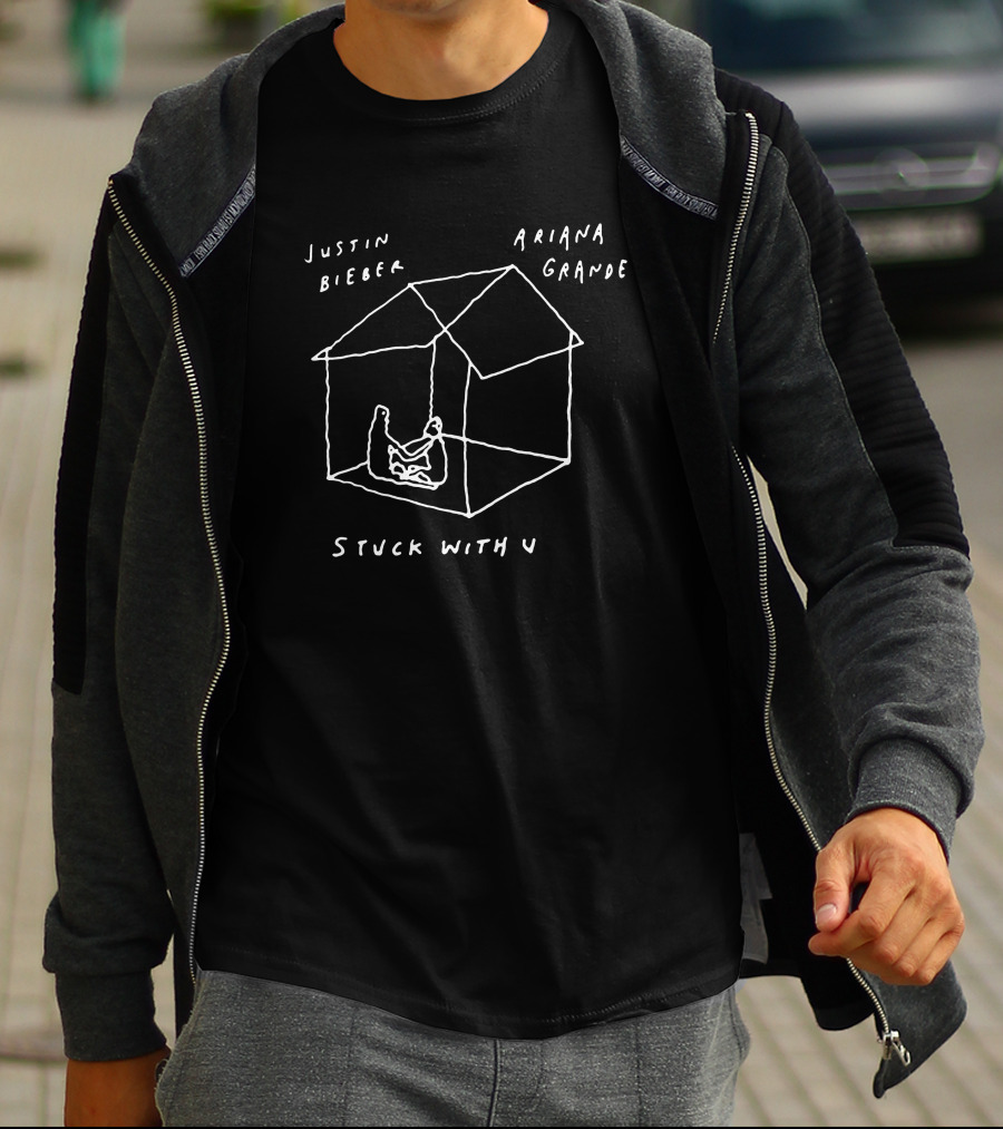 Justin Bieber Ariana Grande Stuck With U Drawing T-Shirt