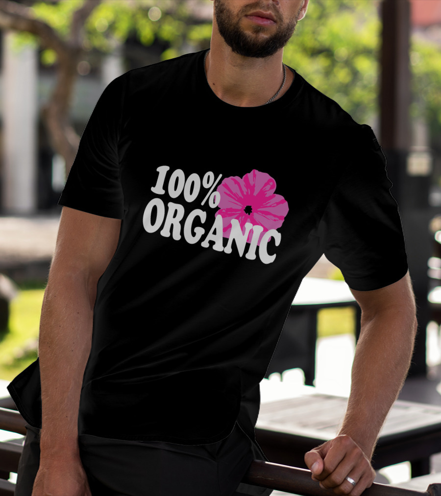 Santea Merch 100% Organic Pink Flower Sannysants T-Shirt