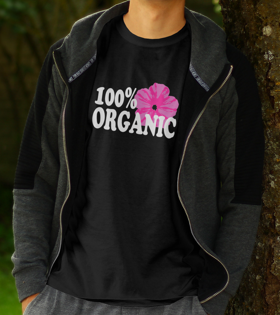 Santea Merch 100% Organic Pink Flower Sannysants T-Shirt