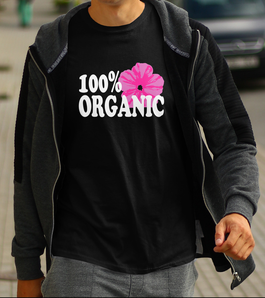 Santea Merch 100% Organic Pink Flower Sannysants T-Shirt