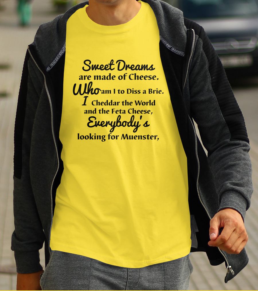 Sweet Dreams Are Made Of Cheese Who Am I To Diss A Brie I Cheddar The World And The Feta Cheese Everybody's Looking For Muenster T-Shirt