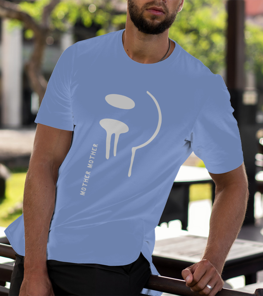 Mother Mother Merch Smiley Dripping Face Blue T-Shirt