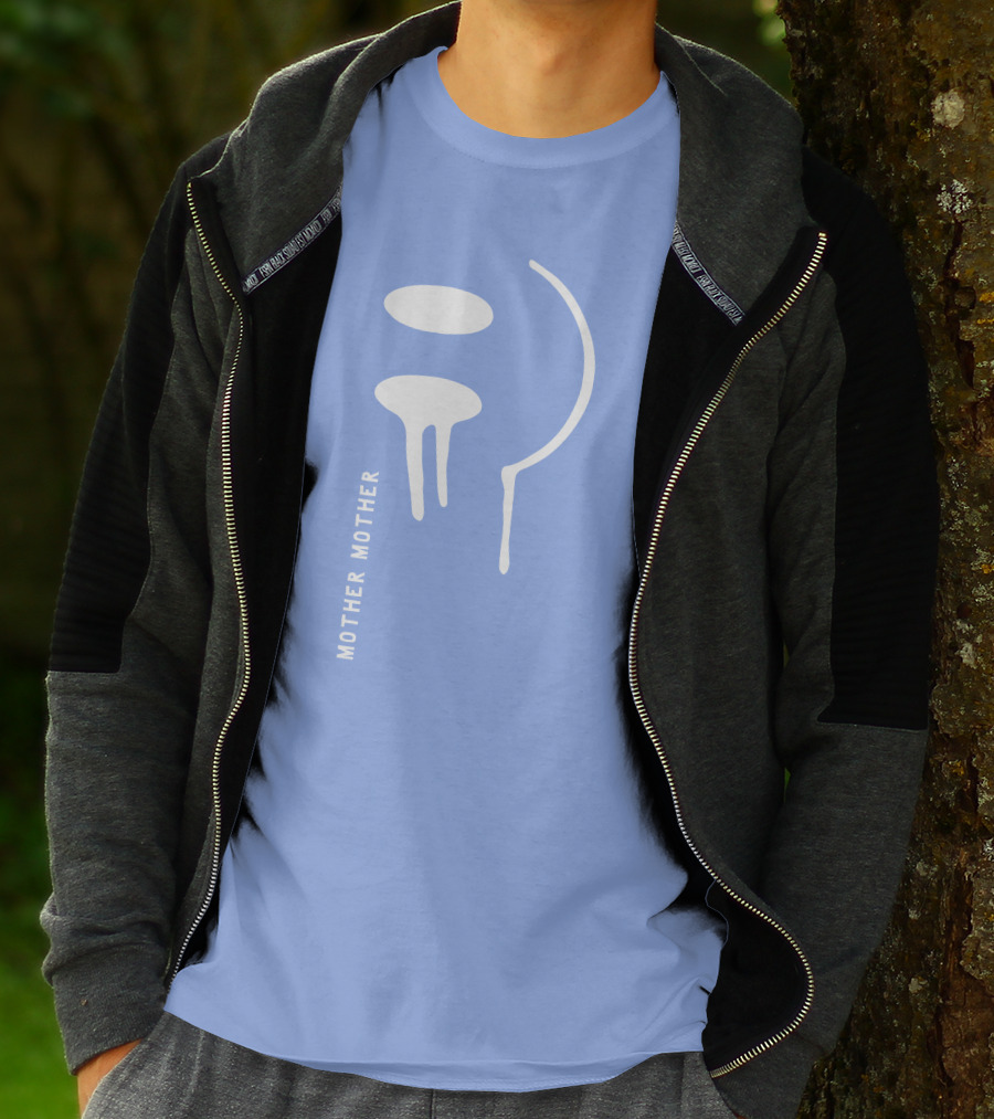 Mother Mother Merch Smiley Dripping Face Blue T-Shirt