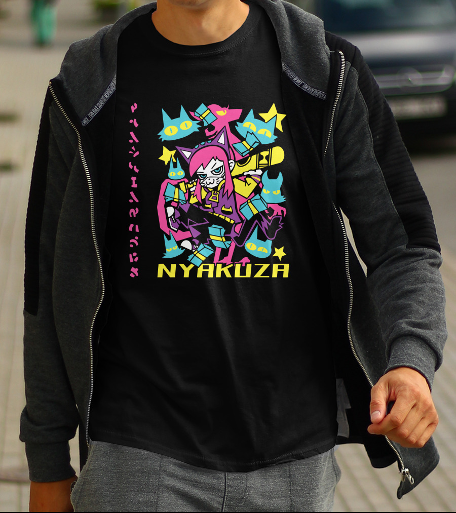 Fangamer Nyakuza Metro Cat Gang Neon Aesthetic T-Shirt