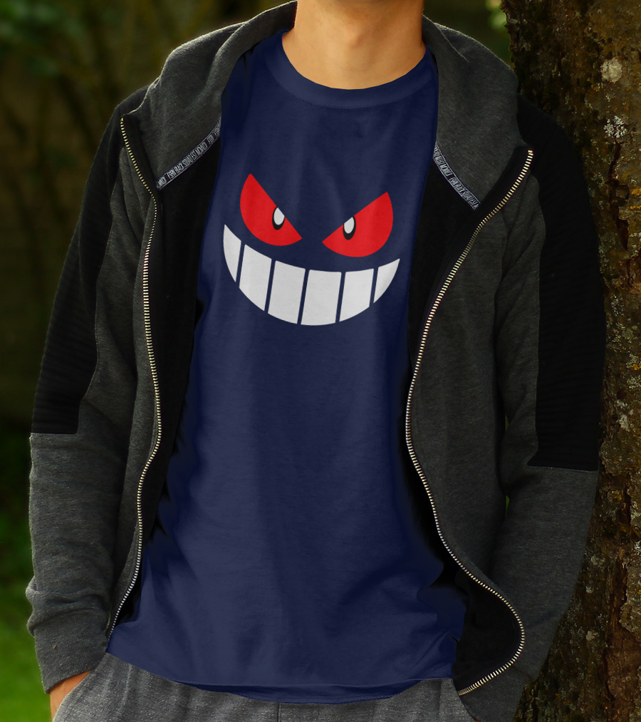 Gengar Pokemon Eyes Grinning Face Red Eyes White Teeth T-Shirt