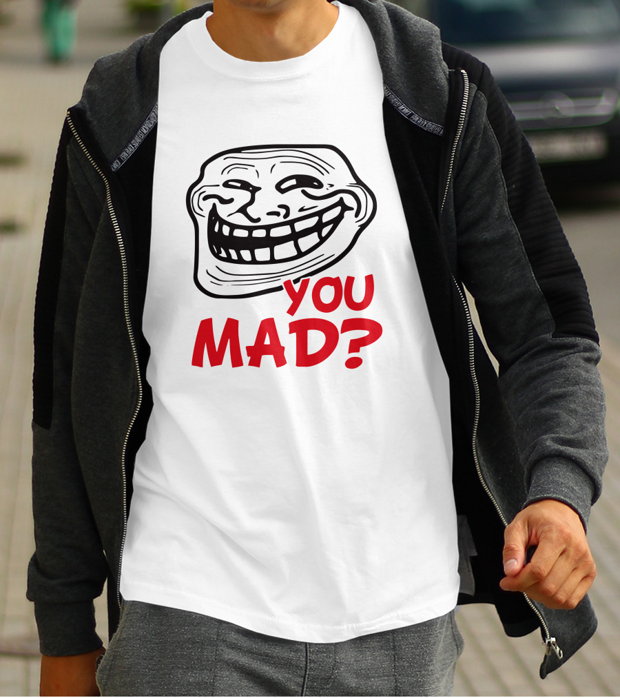 Zahee Troll Face You Mad? Iconic Meme Expression T-Shirt