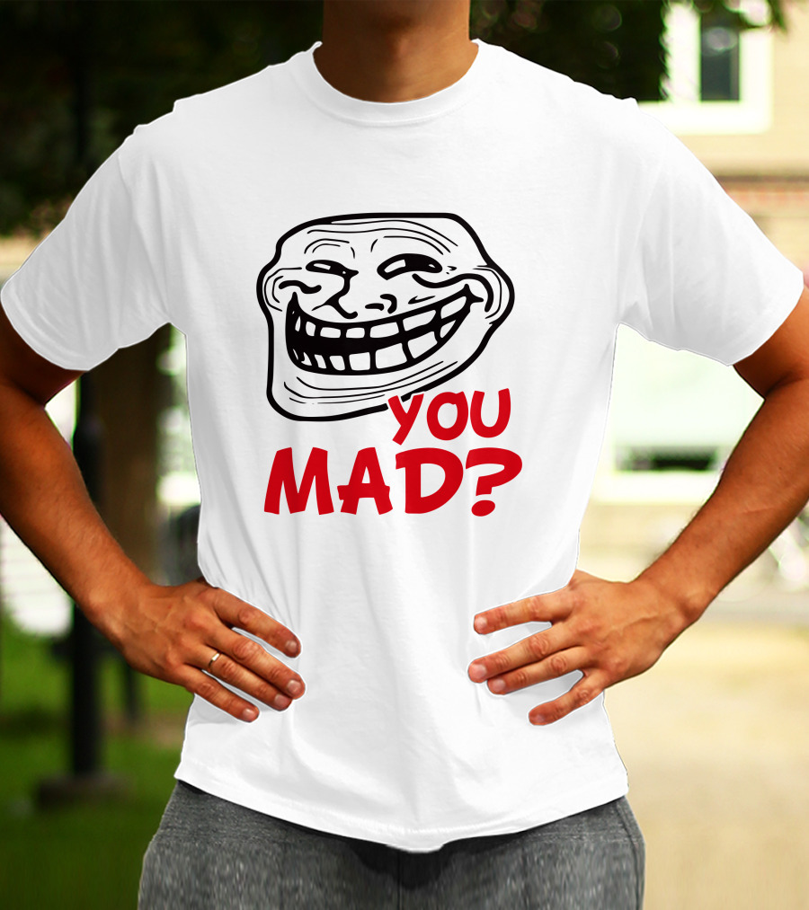 Zahee Troll Face You Mad? Iconic Meme Expression T-Shirt
