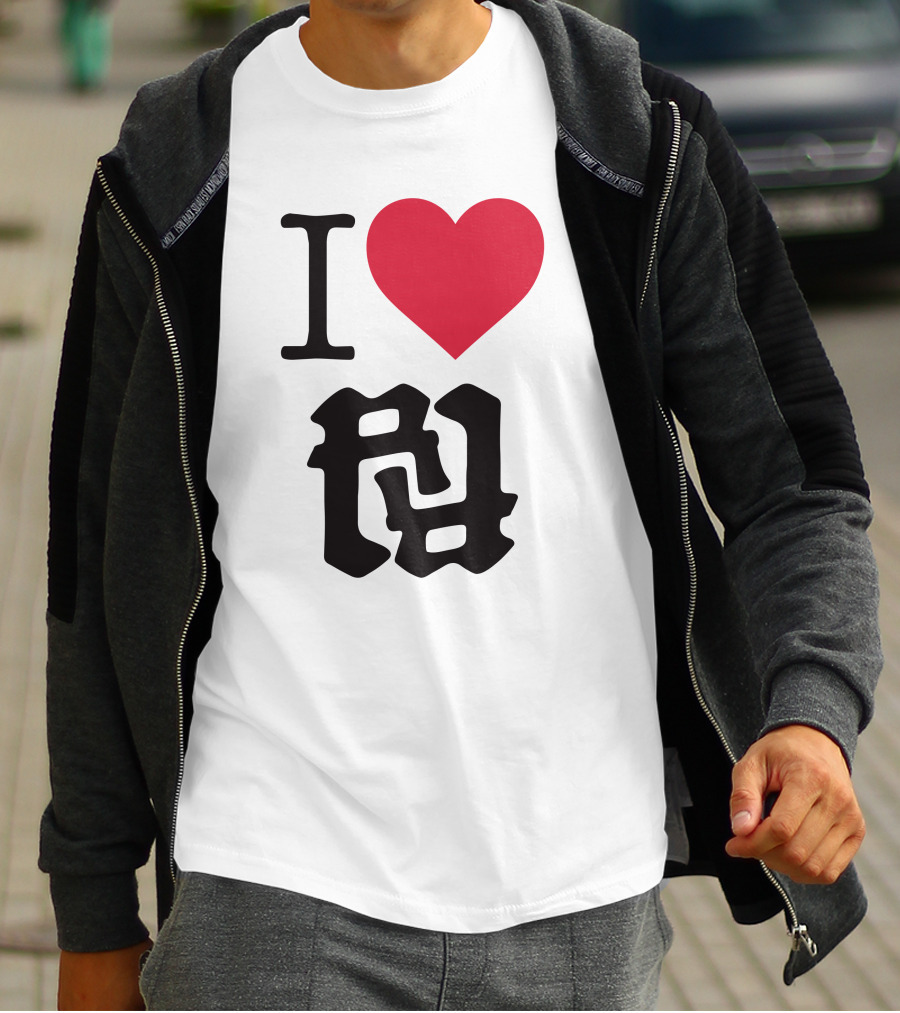 Kankan I Love RR Kanji Heart T-Shirt