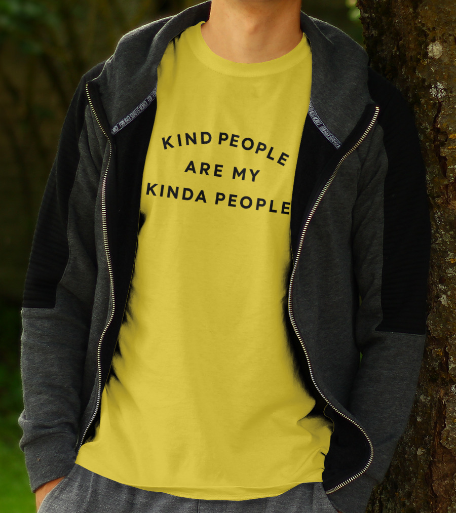 Kind People Are My Kinda People Yellow Background T-Shirt
