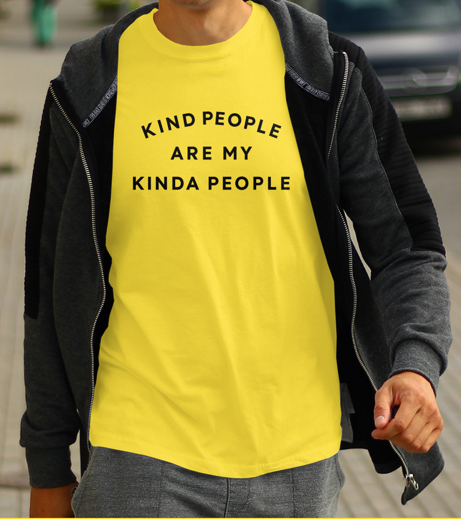 Kind People Are My Kinda People Yellow Background T-Shirt