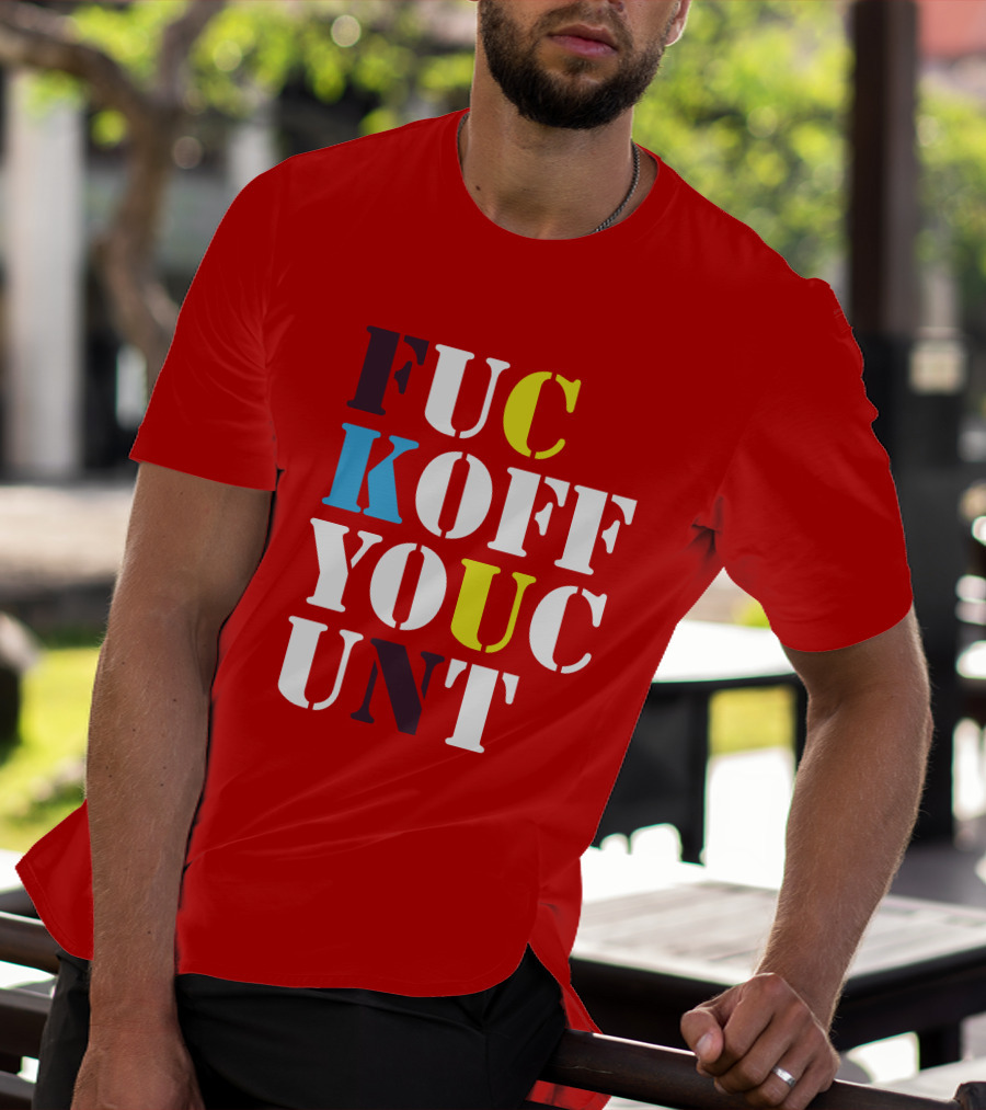 Dave Surman FUC KOFF YOUC UNT Text T-Shirt