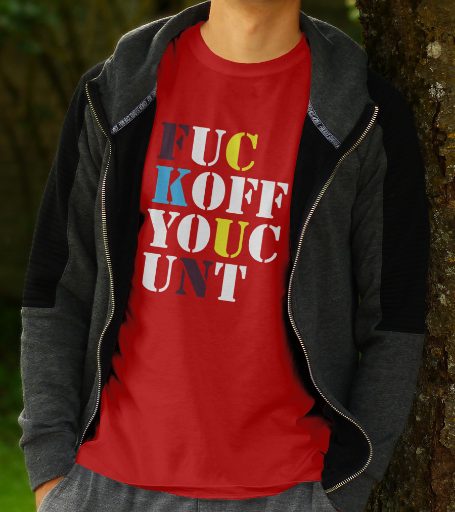 Dave Surman FUC KOFF YOUC UNT Text T-Shirt