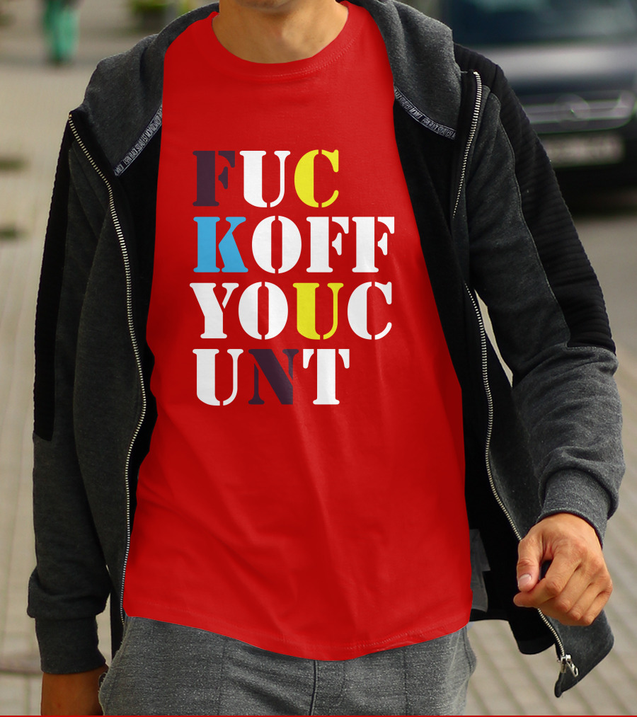 Dave Surman FUC KOFF YOUC UNT Text T-Shirt