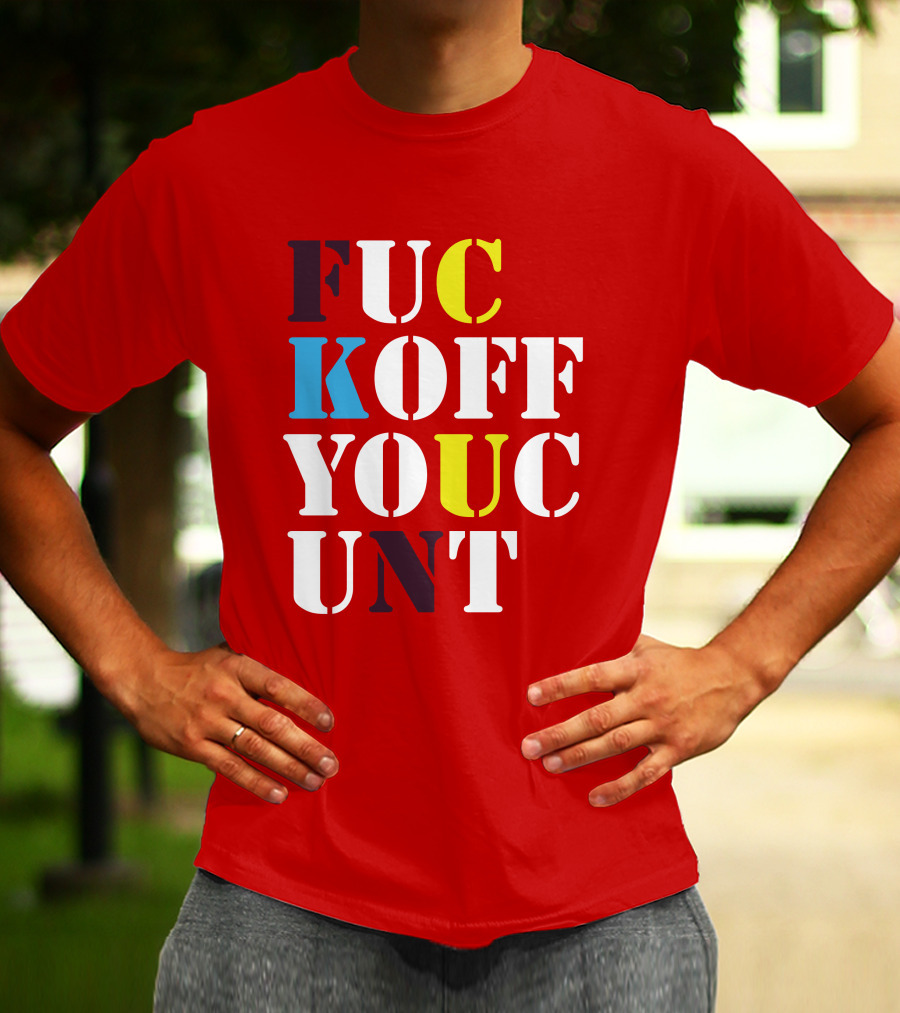 Dave Surman FUC KOFF YOUC UNT Text T-Shirt