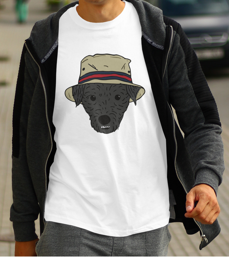 GoneFishingMerch Mortimer And Whitehouse Gone Fishing Dog In Bucket Hat T-Shirt