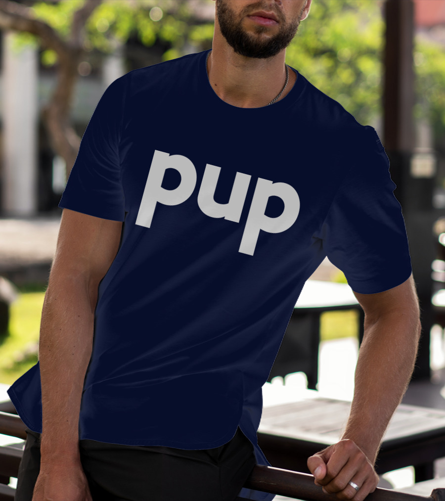Gannondork Pup Bold Text Navy Background T-Shirt