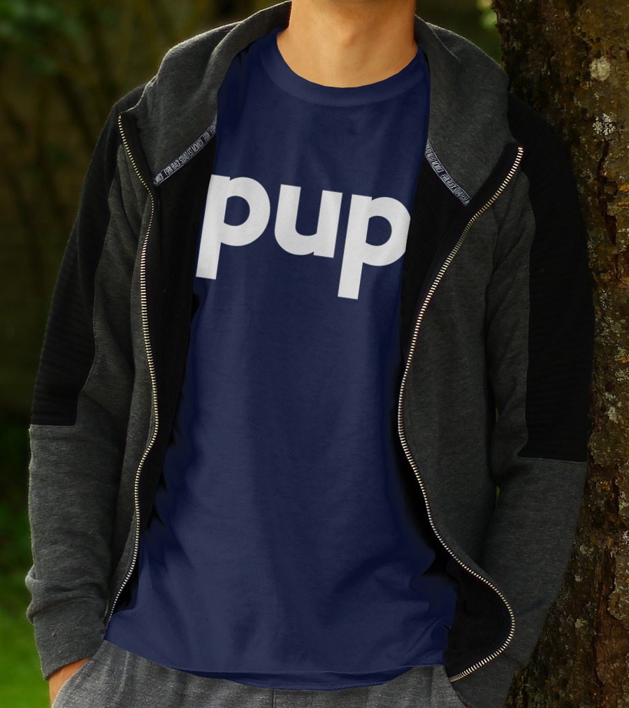 Gannondork Pup Bold Text Navy Background T-Shirt