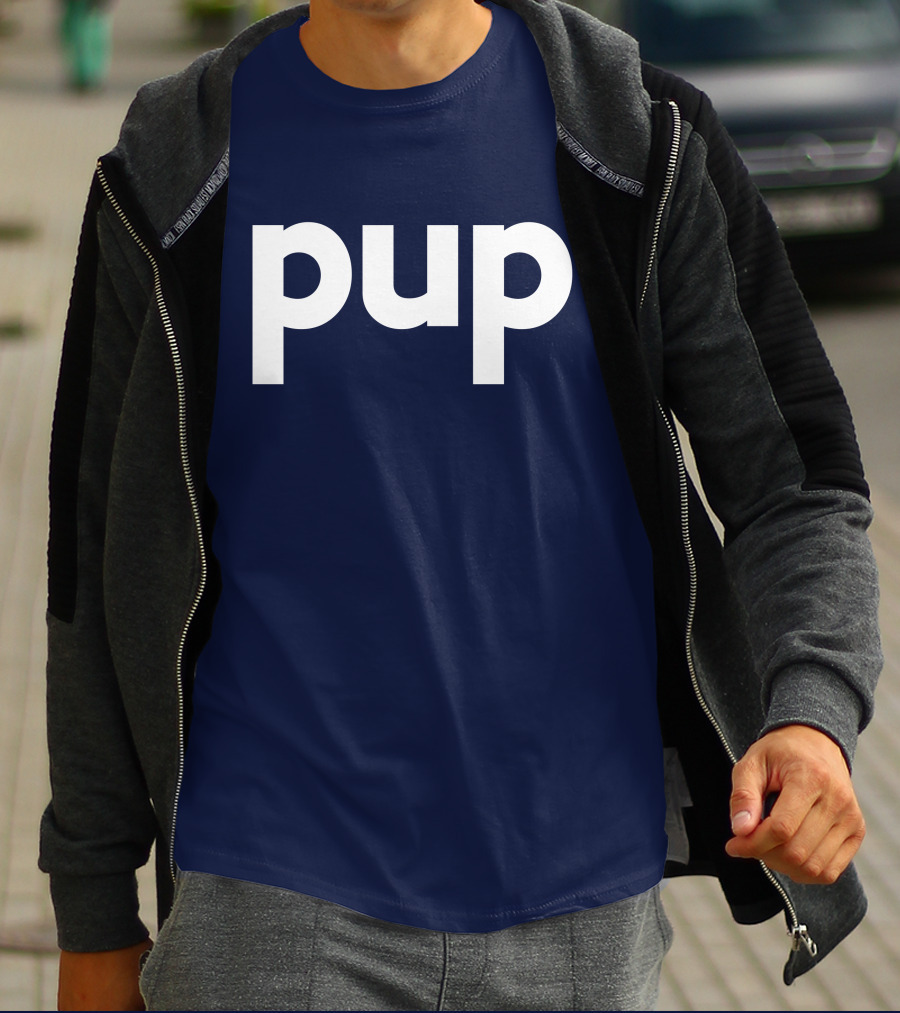 Gannondork Pup Bold Text Navy Background T-Shirt