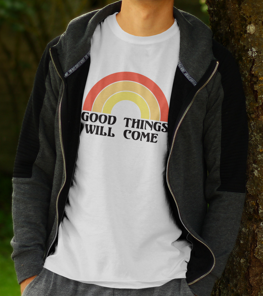 Good Things Will Come Retro Rainbow Frivvi Posting T-Shirt