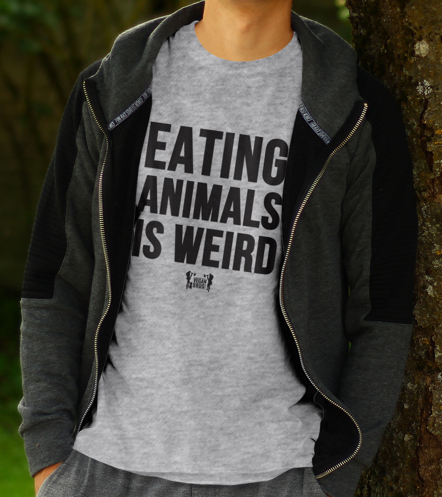 Eating Animals Is Weird Vegan Bros Veganuary John Oberg T-Shirt