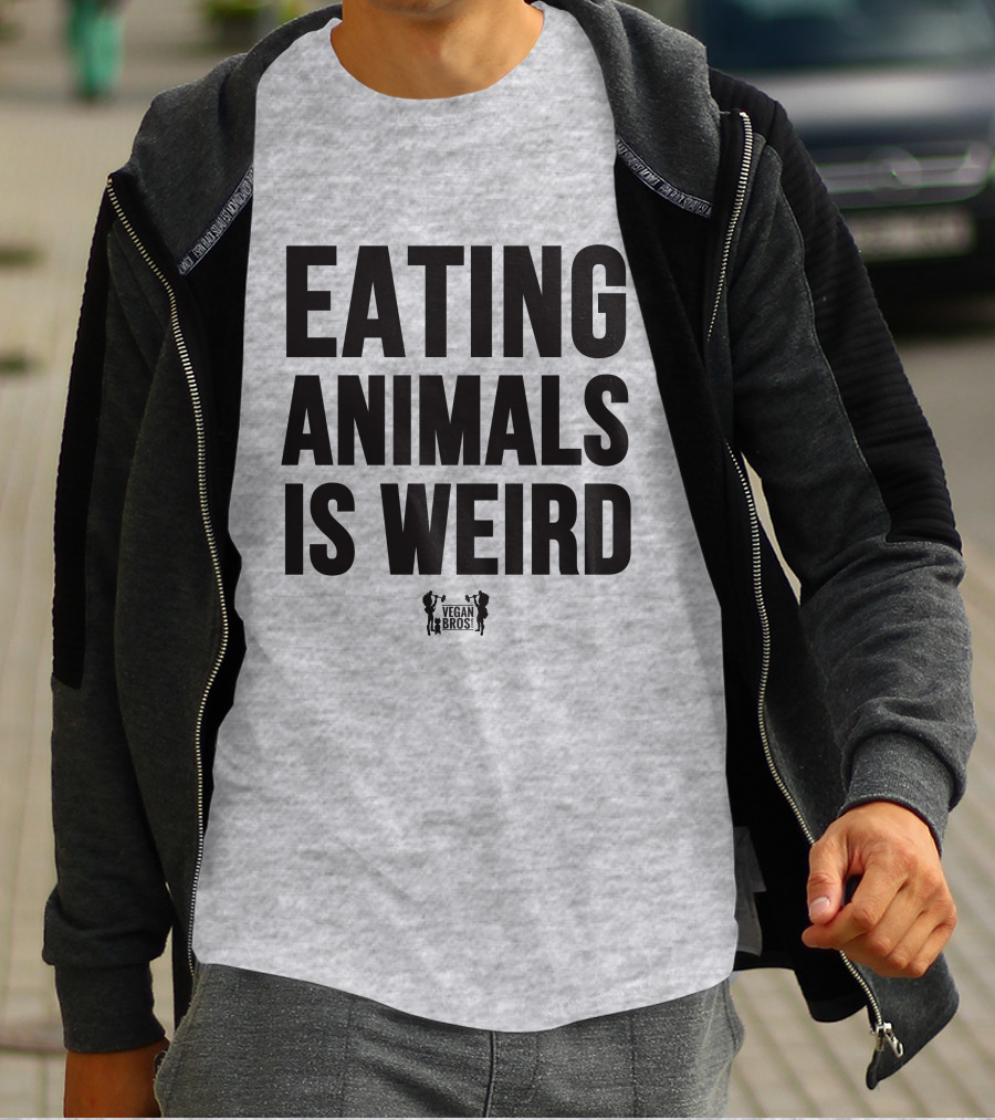 Eating Animals Is Weird Vegan Bros Veganuary John Oberg T-Shirt
