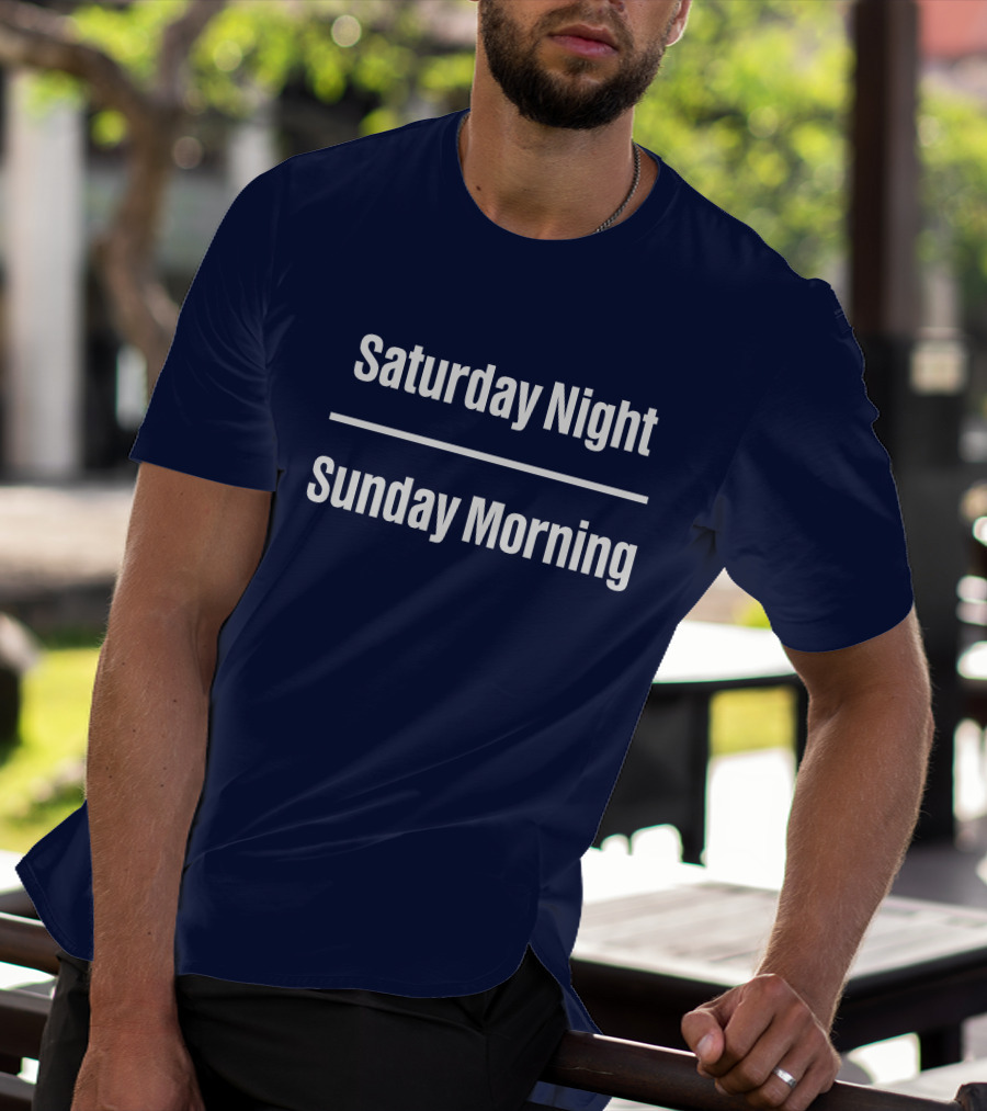 Saturday Night Sunday Morning Thin Line Back To The Island T-Shirt