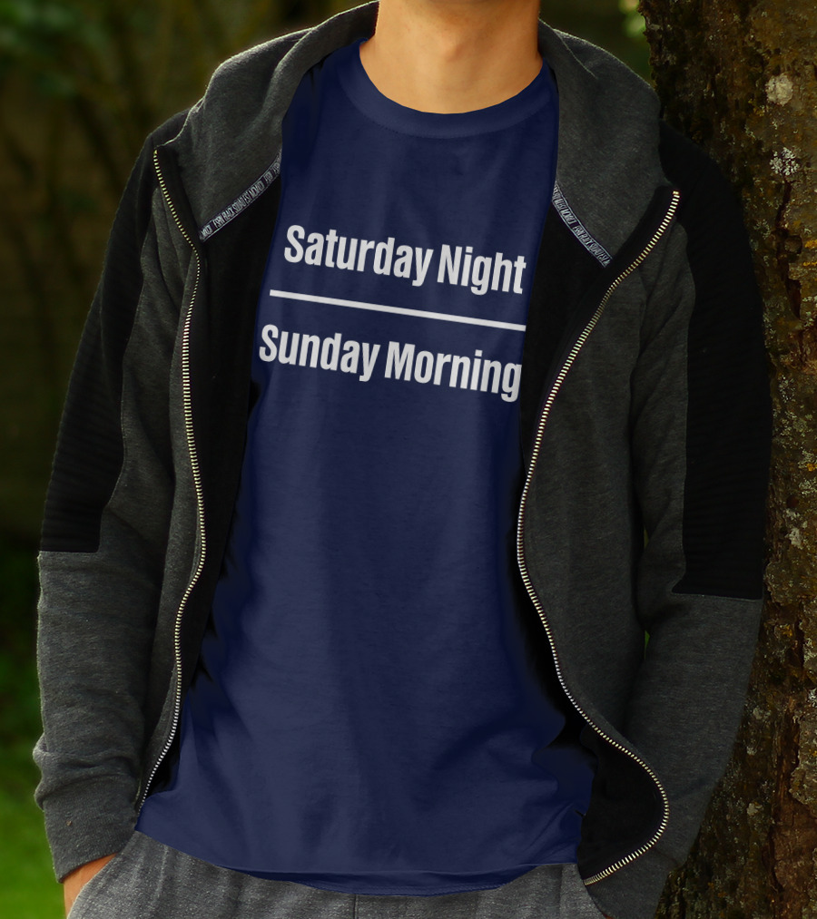 Saturday Night Sunday Morning Thin Line Back To The Island T-Shirt