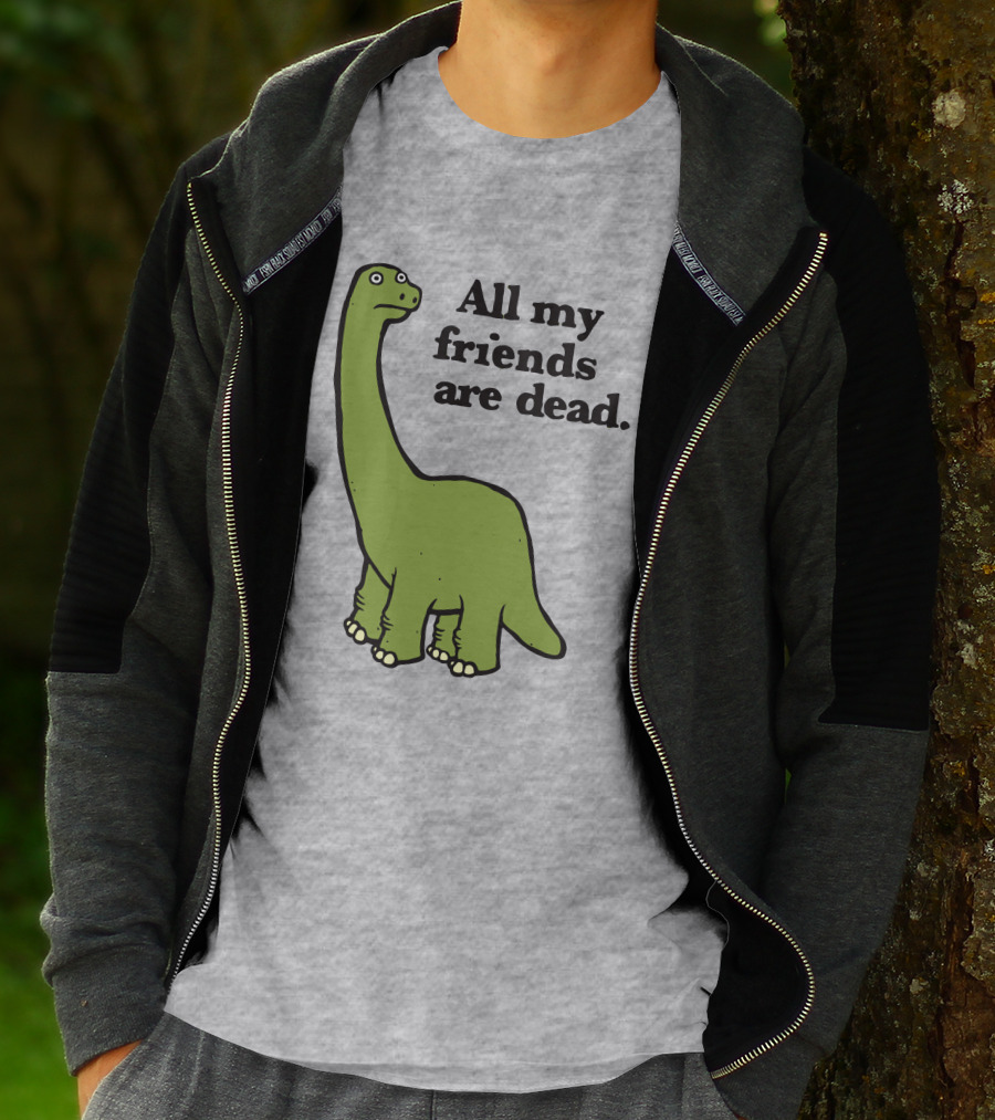 All My Friends Are Dead Dinosaur Gofroles Ripple Junction T-Shirt